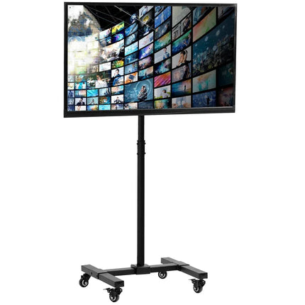Rosolly 5 Feet Universal Pedestal Movable LED/LCD TV Trolley Stand with Wheels