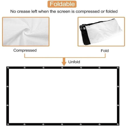 Rosolly Projector Screen 100 inch 4K Movies Screen Portable Widescreen Foldable Projection Movies Screen