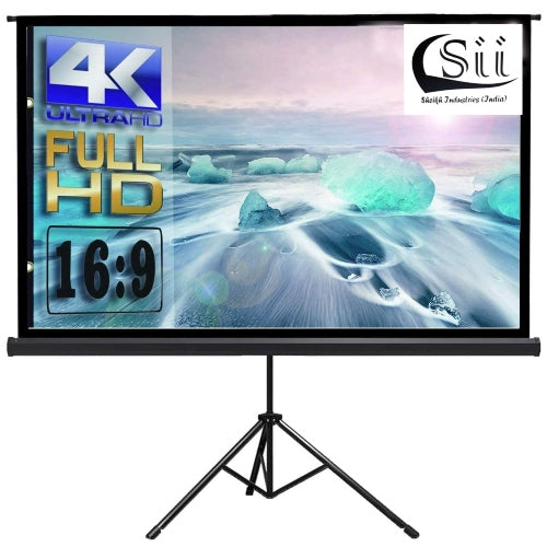 Rosolly Tripod Stand Projector Screen Diagonal View in 4:3 Ratio Aspect, Ultra HD, 4K Technology, Active 3D ((10 Ft. (W) x 8 Ft. (H) 150" Inch))