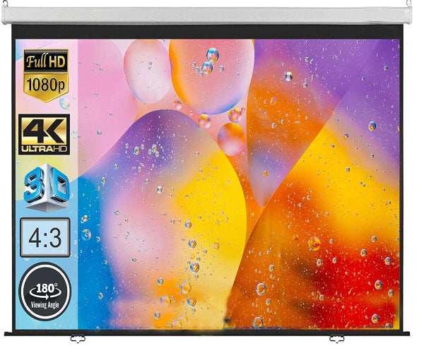 Rosolly Universal Wall Type No Autolock Pull Down Projector Screen, 4:3 Picture Aspect Ratio 8x6