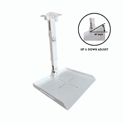 Rosolly Projector Ceiling Mount with Tray for Projector Camera, Carbon Steel Projector Mount for Business ConferencesAngle Height Adjustable Wall Ceiling Mounting (2 Feet)