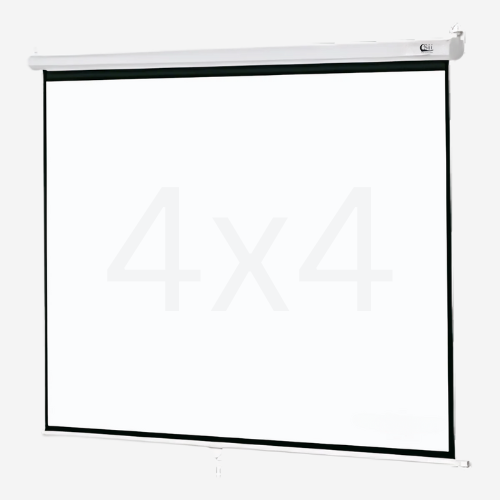 Rosolly Manual Autolock And Pull Down Wall Projector Screen, 4 Ft. Width x 4 Ft. Height, Supports Full HD 1080P, UHD3D4K Technology(White)